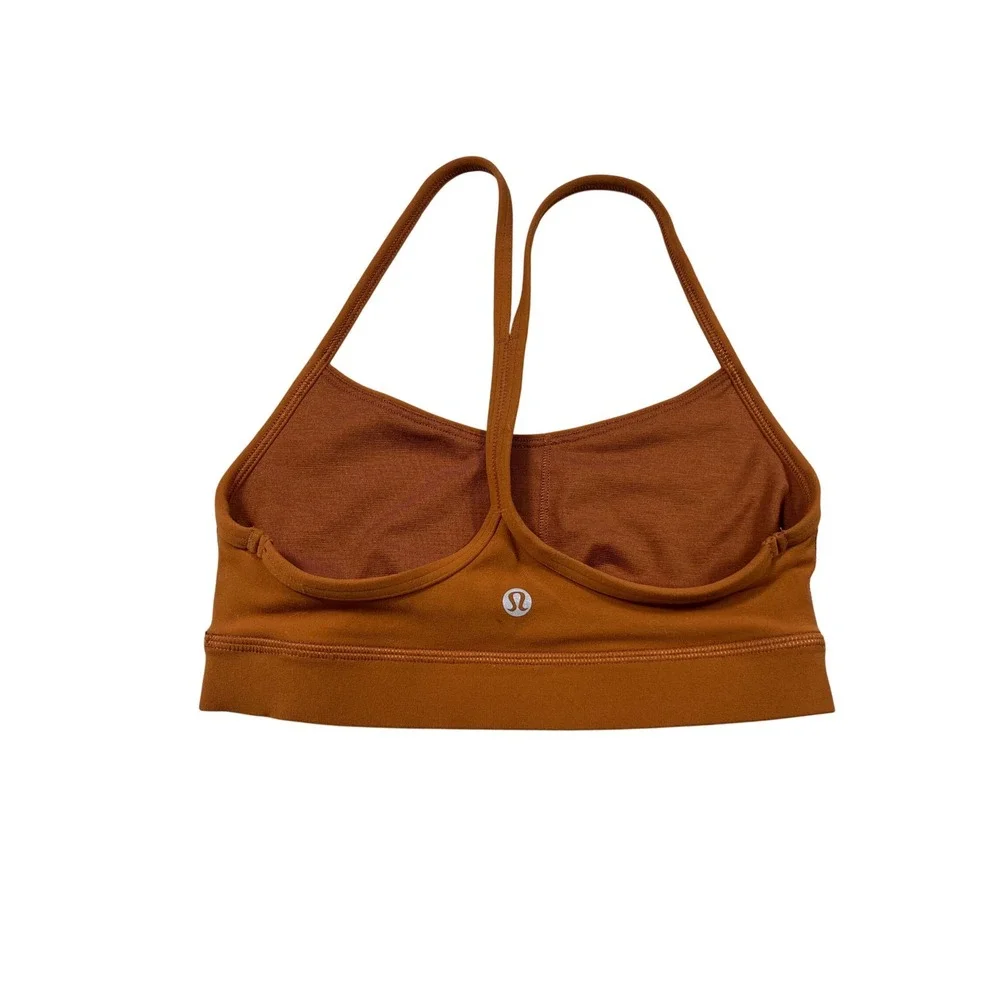 Lululemon Size 2 Brown Sports Bra Strappy Back Low‎ Impact Yoga Pilates
